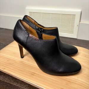 Coach black leather ankle boots